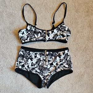 Victoria's Secret Black and White Floral Bikini